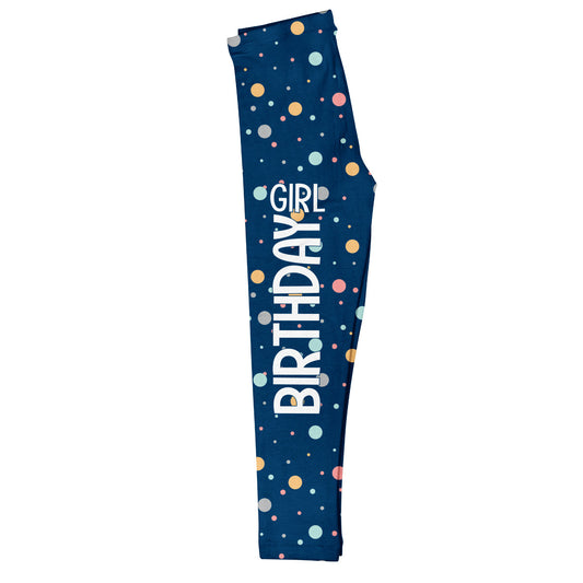Birthday Polka Dots Navy Leggings