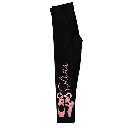 Ballet Slippers Personalized Name Black Leggings