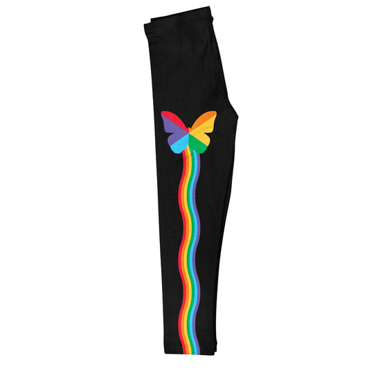Butterfly Rainbow Black Leggings - Wimziy&Co.