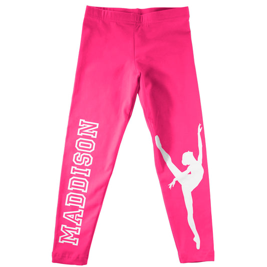 Dance Silhouette Name Hot Pink Leggings