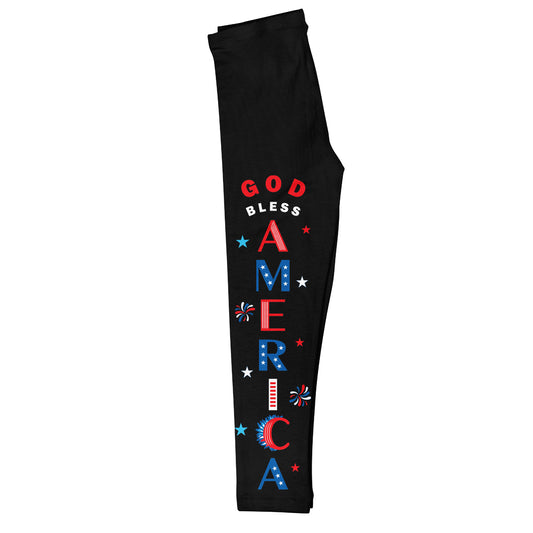 Go Bless America Black Leggings