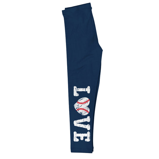 Love Baseball Navy Leggings