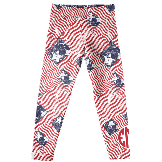 Multi flags American White Leggings