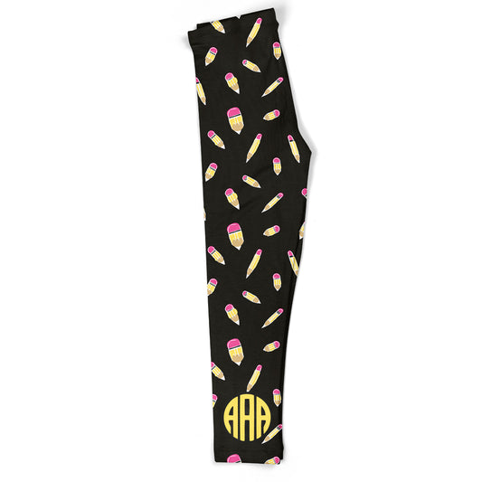 Monogram Pencil Black Leggings