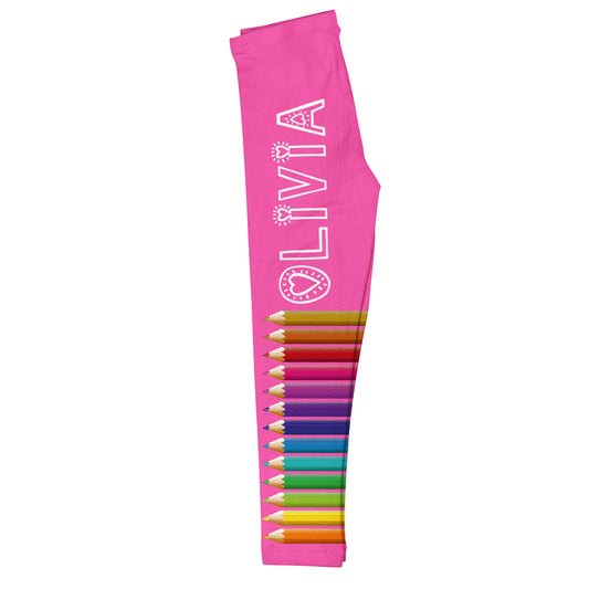Pencil Colors Name Pink Leggings