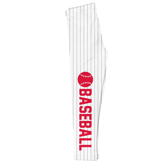 Stripe Baseball White Leggings
