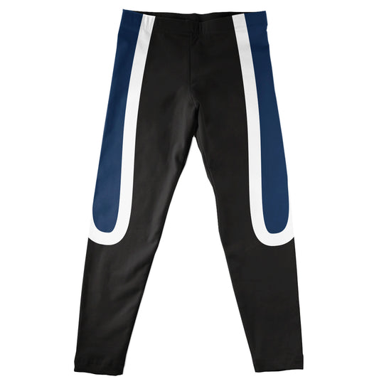 Stripe Geometric Navy Black and White Leggings