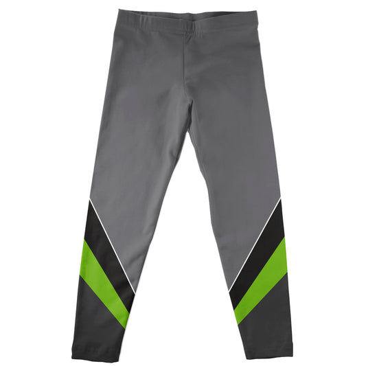 Stripes Gray and Green Leggings