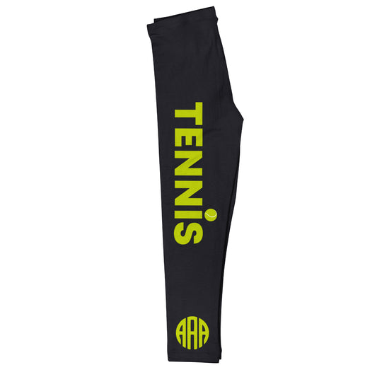 Tennis Monogram Black Leggings
