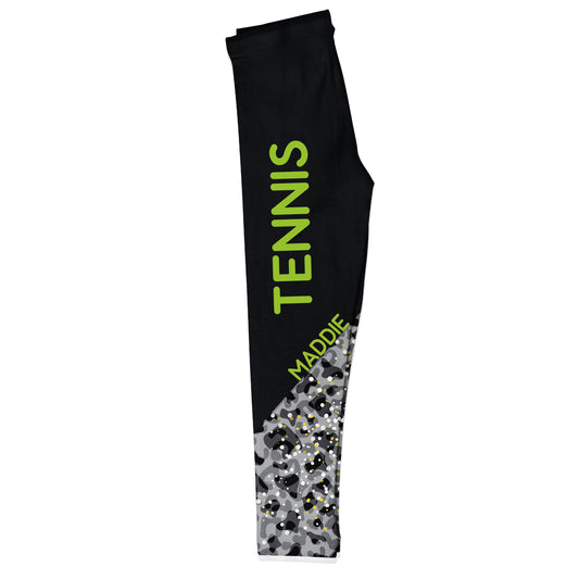 Tennis Name Black and Gray Leggings