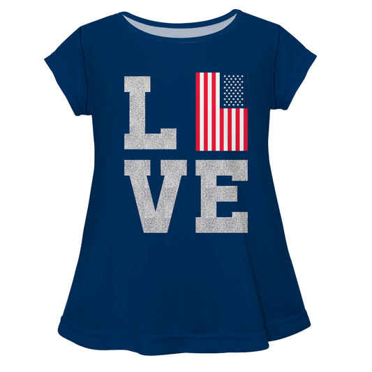 Americana USA Flag Navy Short Sleeve Laurie Top