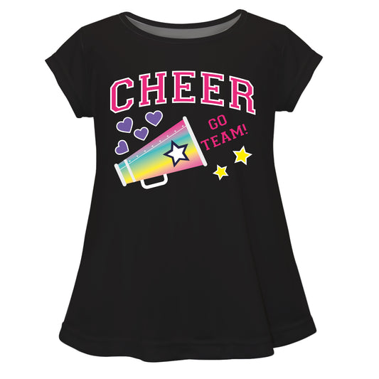 Cheer Go Team Black Short Sleeve Laurie Top