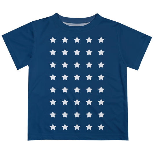 American Stars Navy and White Short Sleeve Tee Shirt