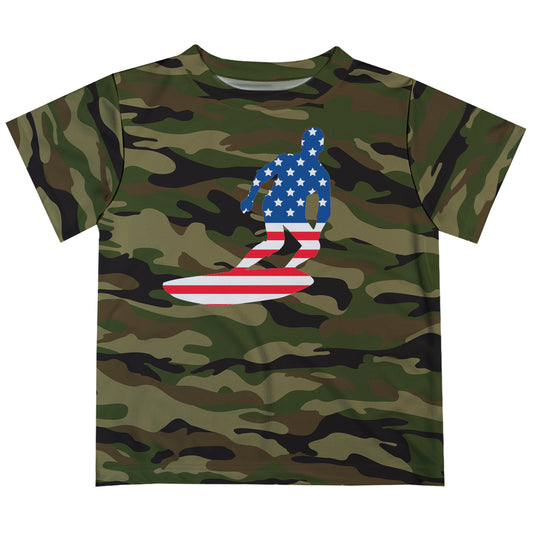 American Surf Camo Green Short Sleeve Tee Shirt