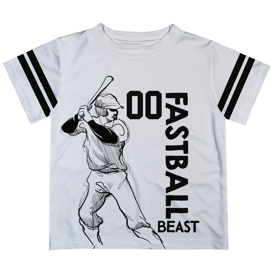 Baseball Player Number White Short Sleeve Tee Shirt