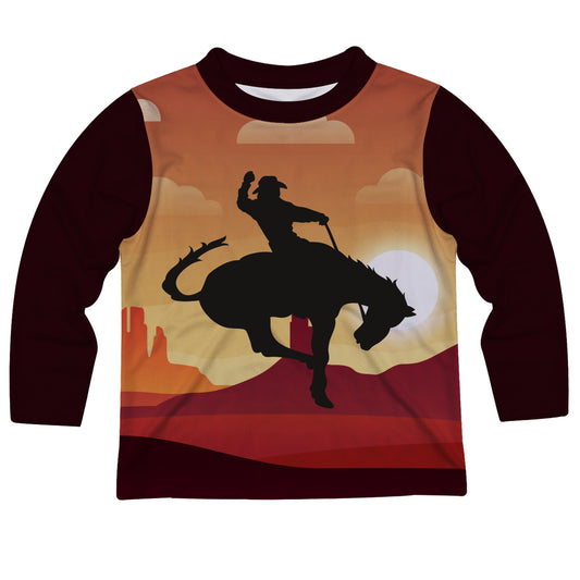 Cowboy Maroon Long Sleeve Tee Shirt