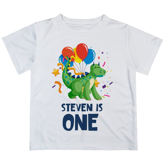 Dragon Personalized Name and Your Age White Short Sleeve Tee Shirt