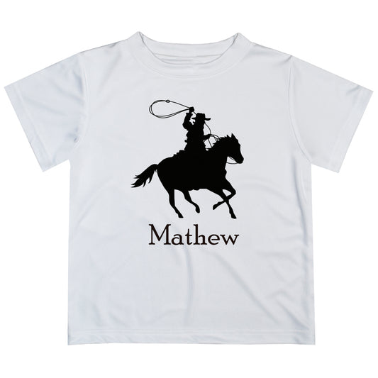 Cowboy Name White Short Sleeve Tee Shirt