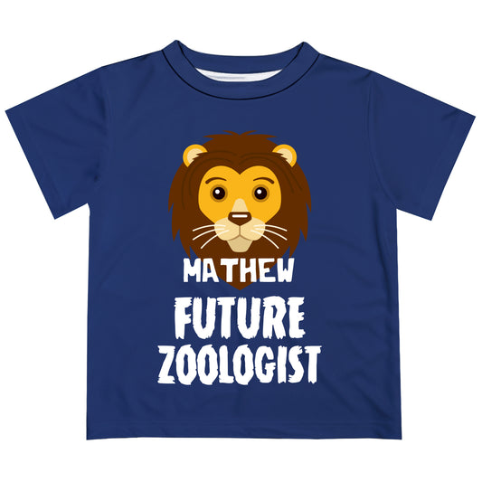Name Lion Navy Short Sleeve Tee Shirt
