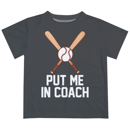Put Me In Coach Gray Short Sleeve Tee Shirt