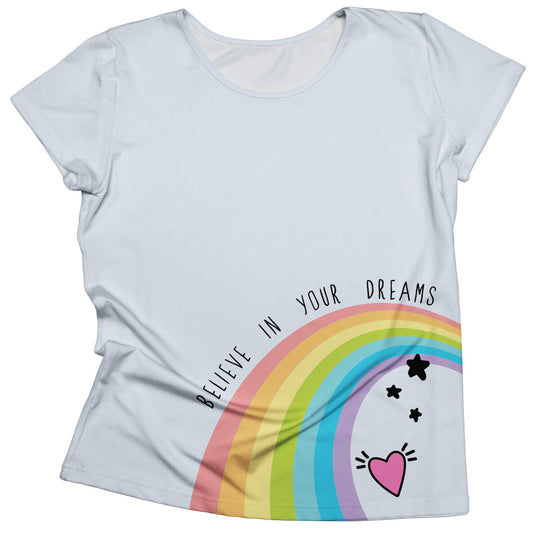 Believe In Your Dreams Light Blue Short Sleeve Tee Shirt