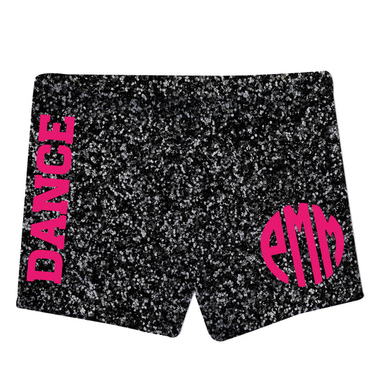 Dance Monogram Black Glitter Shorties - Wimziy&Co.