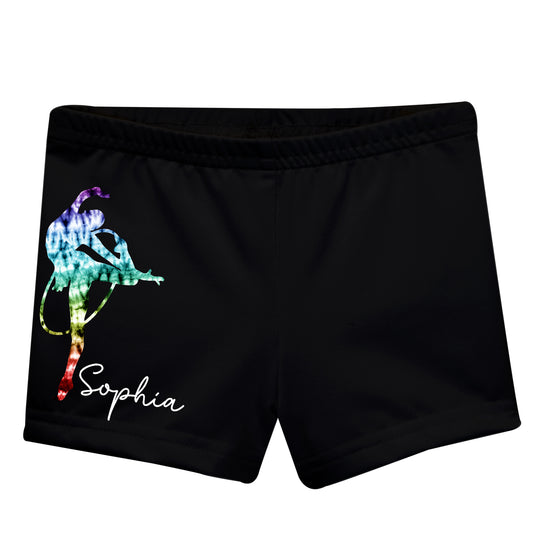 Gymnast Silhouette Name Black Shorties - Wimziy&Co.