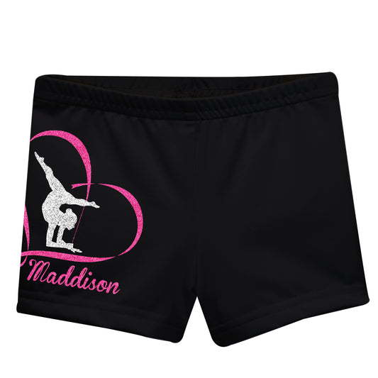 Gymnast Silhouette Name Black Shorties - Wimziy&Co.