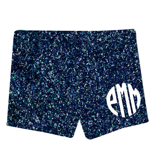 Personalized Monogram Navy Glitter Shorties