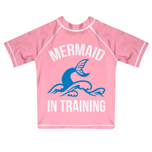 Mermaid In Training Coral Short Sleeve Rash Guard