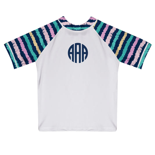 Monogram White Short Sleeve Rash Guard