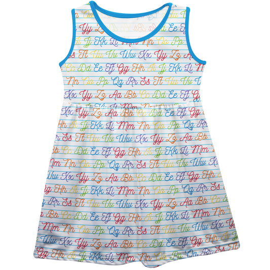 Alphabet Print White Tank Dress