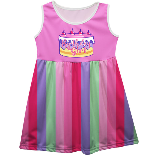 Bithday Girl Pink Stripes Tank Dress