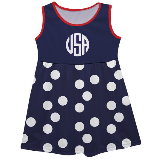 Dots Blue and White Tank Dress