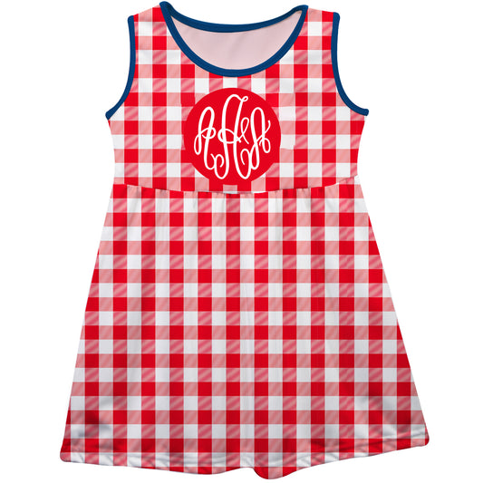 Monogram Red and White Check Tank Dress - Wimziy&Co.