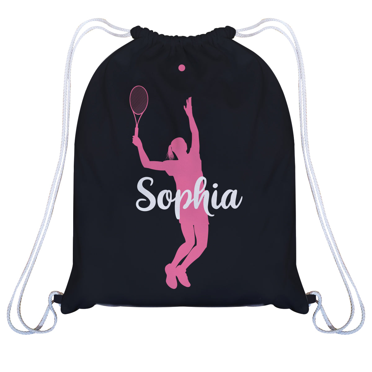 Tennis Name Black Fleece Gym Bag
