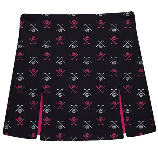 Golf Print Black Skort