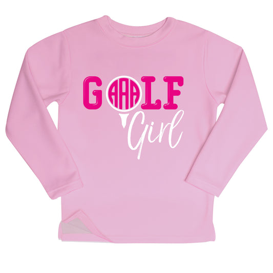 Golf Girl Monogram Pink Fleece Sweatshirt Side Vents