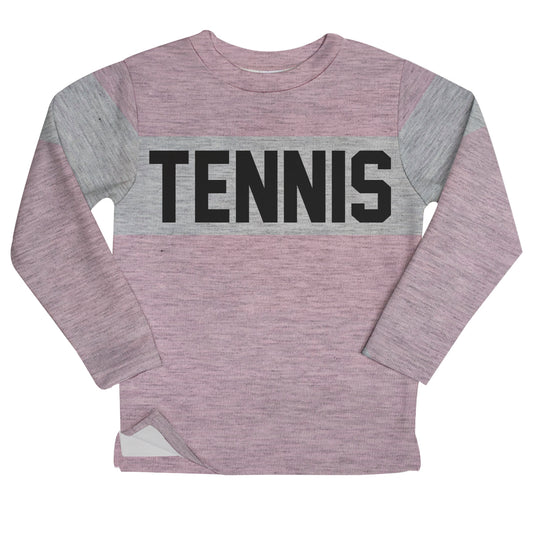 Tennis Pink and Gray Heather Fleece Sweatshirt Side Vents