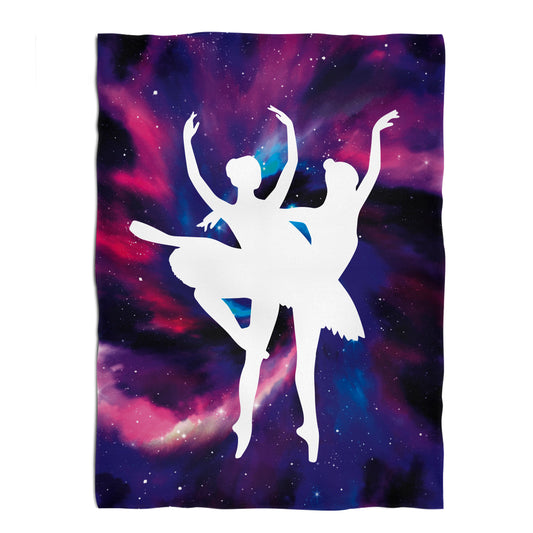 Ballerina Galaxy Purple and Pink Minky Throw