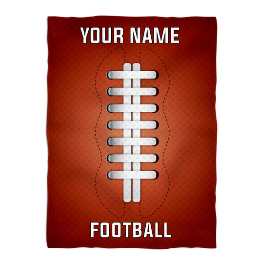 Football Personalized Name Brown Plush Minky Throw