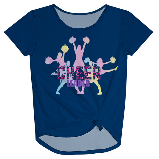 Cheerleader Navy Knot Top