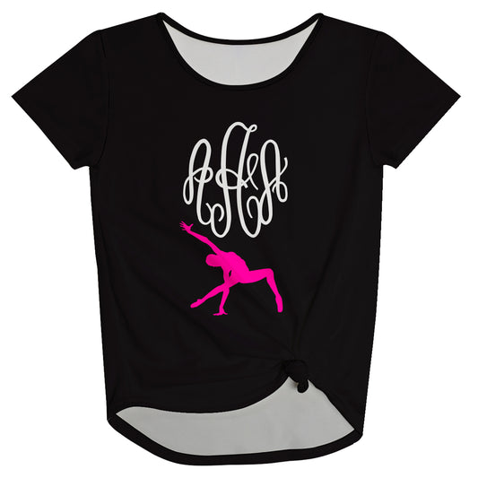 Gymnast Monogram Black Knot Top - Wimziy&Co.