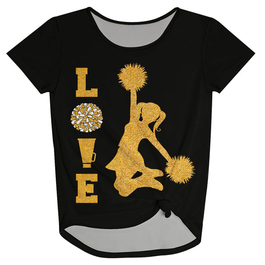 Love Cheer Black Knot Top