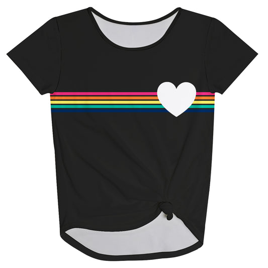Heart Stripe Black Knot Top - Wimziy&Co.