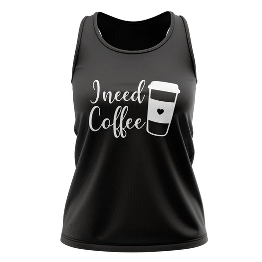 I Need Coffe Black Tank Top