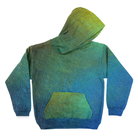 Degrade Green and Blue Fleece Long Sleeve Hoodie