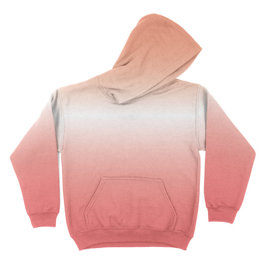 Degrade White and Peach Fleece Long Sleeve Hoodie