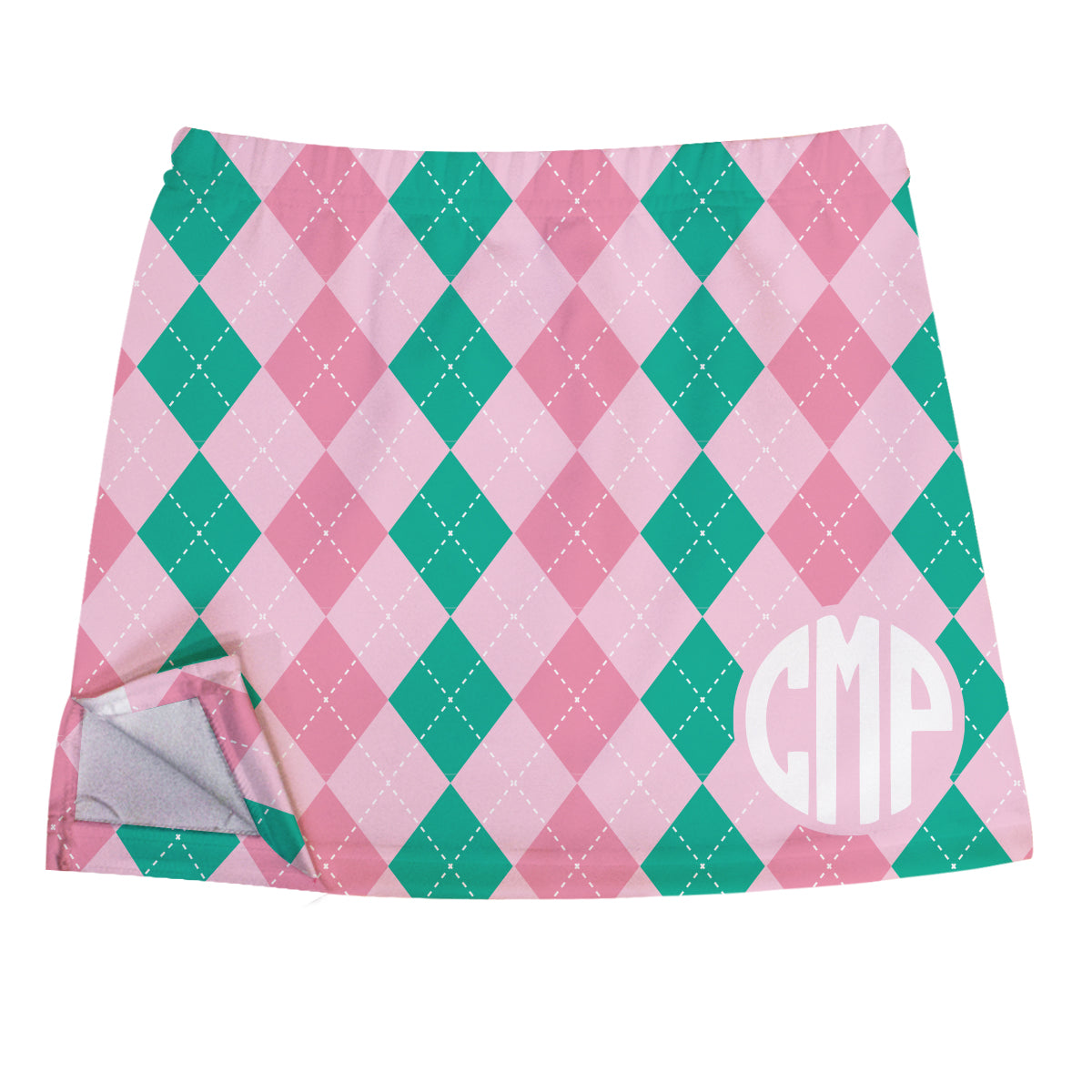 Argyle Personalized Monogram Pink Skort with Side Vents