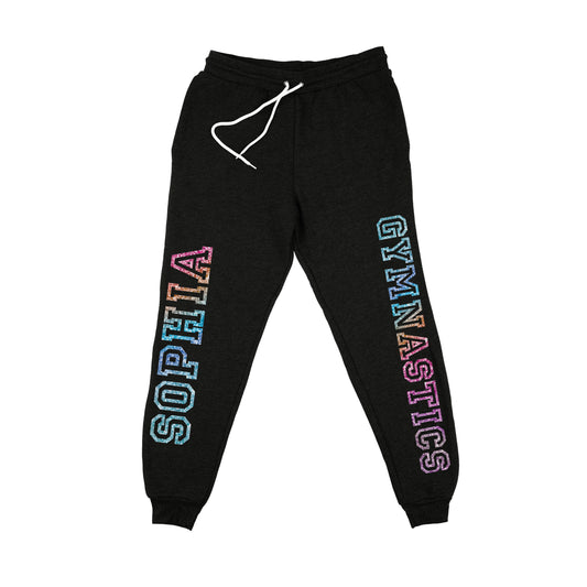 Gymnastics Personalized Name Black Jogger